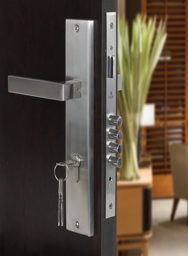 Crust SS304 Mortise Lever Door Handle Lockset with One Side Knob and One Side Key Cylinder and Lock Body - Image 1